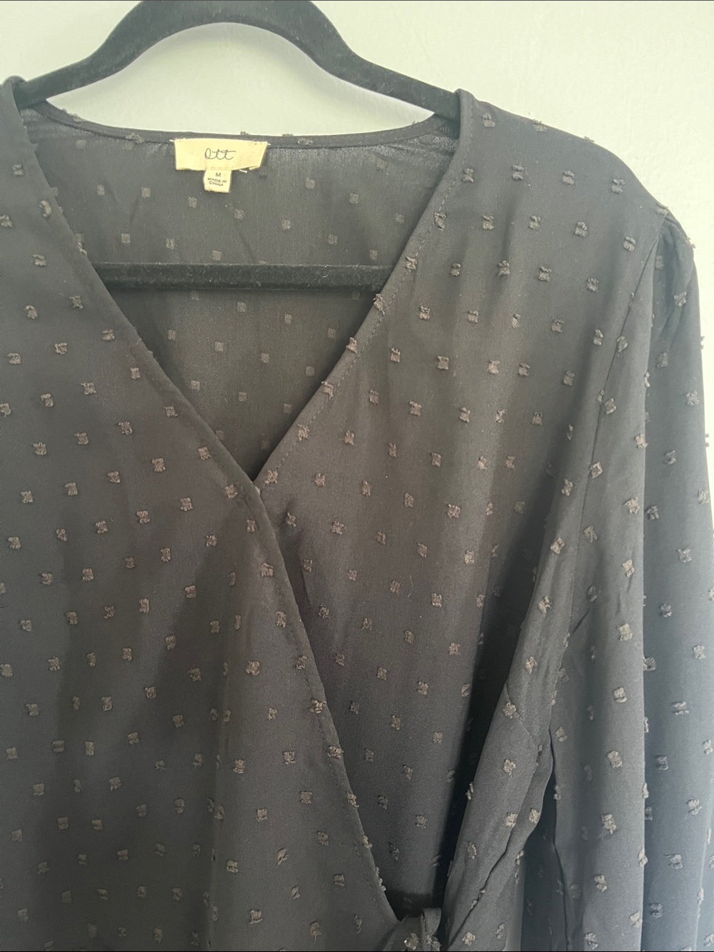 Swiss Dot Wrap Blouse